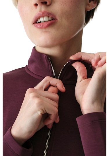 Penti Bordo Fermuarlı Bisiklet Yaka Modal Sweatshirt