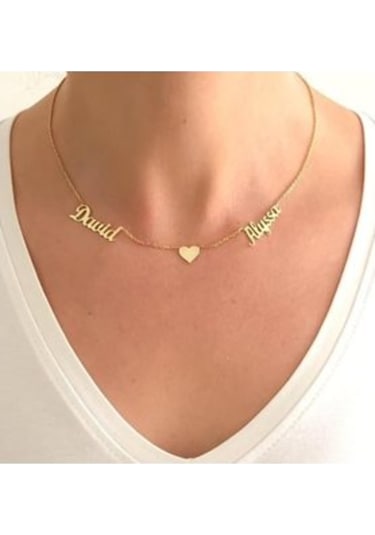 Gümüş 2 Isimli Kalpli Kolye 487232945