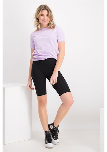 Only Kadın Yüksek Bel Siyah Kısa Tayt - 15174969 001