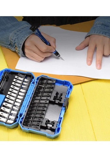 Rekotools-29 Parça Oyma Bıçağı Seti Hassas Kesici Renkli Kolu Neş