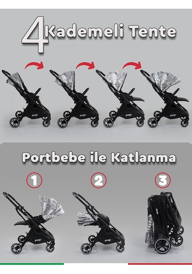 Prego Axis 360 Derece Dönebilen Oturma Üniteli Çift Yönlü Bebek A