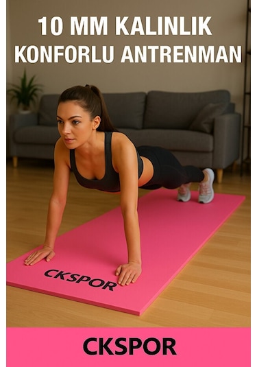 10 Mm Pilates Yoga Minderi Spor Pilates Egzersiz Matı Pembe