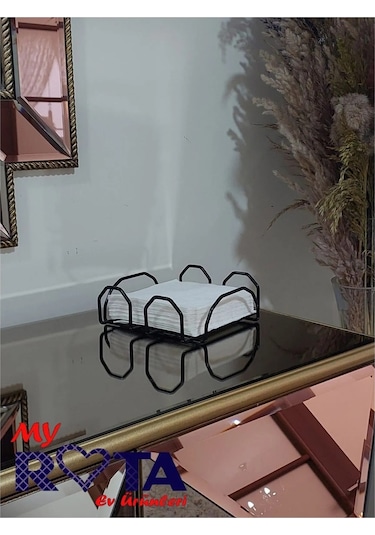 Özel Tasarım Kare Peçetelik Siyah