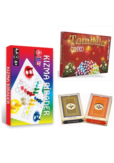 6 Lı Muhteşem Set Kızma Birader -- Tombala -- Mangala -- Solo Tes