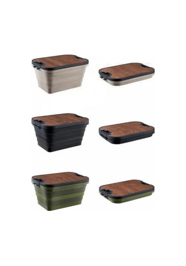 Katlanır Kamp Piknik Sepeti Bej