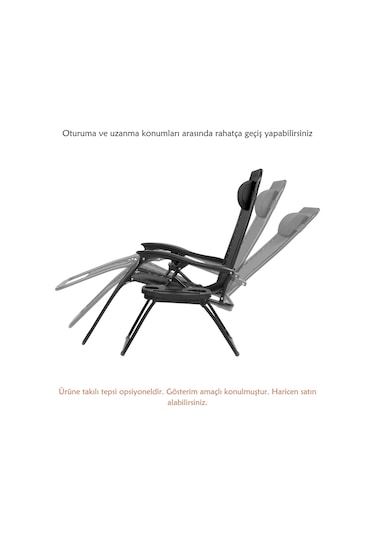 Siyah-sarı, Yatabilen, Ayarlanabilir Pozisyonlu, Katlanabilir Zero Gravity Şezlong, Kamp Sandalyesi Sarı - Siyah