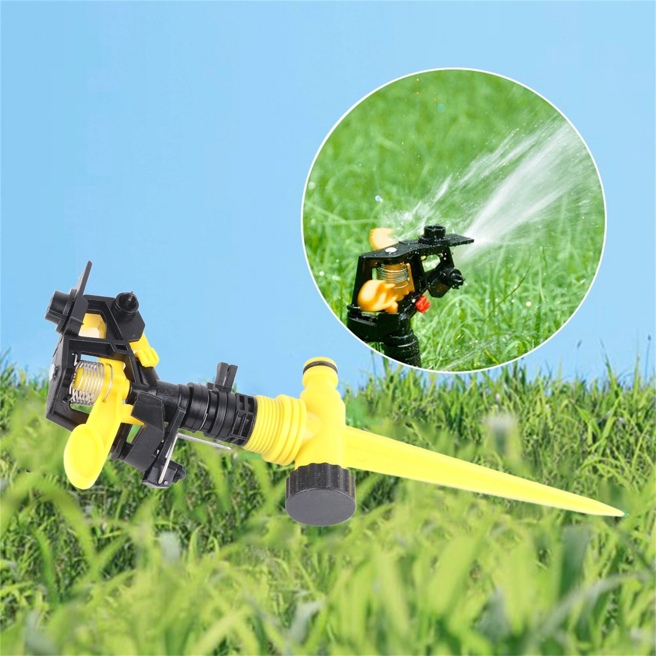 Hangfox 360 Derece Döner, Su Tasarruflu Abs Plastik Bahçe Sulama Sprinklerı 8-12.5m Yayılma