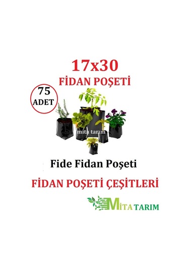 Fide Fidan Poşeti 17 x 30 Fidan Torbası 75 Adet