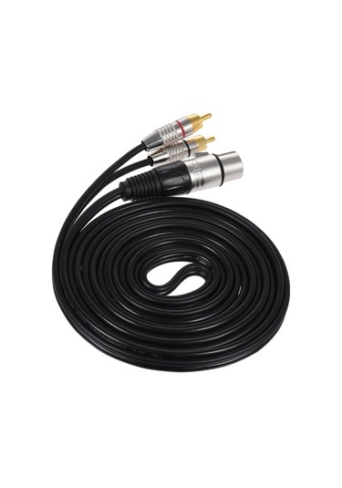 Fortunelane Ofc Tel İle Net Ses, Siyah 3 Metre Xlr 2rca Stereo Ses Kablosu
