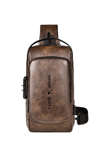 Sones Weıxıer X318 Tek Omuzlu Çapraz Askılı Erkek Su Geçirmez Hırsızlığa Karşı Küçük Sırt Çantası Koyu Kahverengi