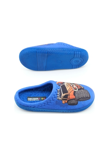 Gezer Erkek Çocuk Kışlık Rahat Taban Ev Bahçe Gondol Terlik Saks Mavi
