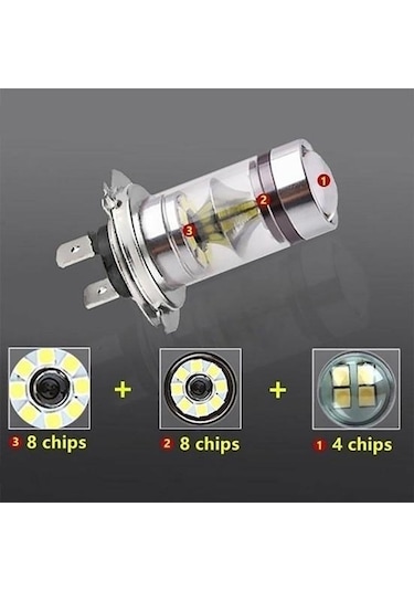 Süper Parlak 20smd H7 100w H4 Araba Led Gündüz Sürüş Sis Farı Lambası H4