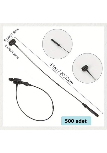 El Geçmeli Siyah Kılçık 8"inç / 20,32cm 1pk-500 Adet