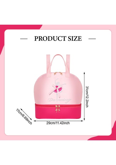 Suntek Bale Dans Sırt Çantası Sporları Seyahatleri İçin Pembe Gül Kırmızı