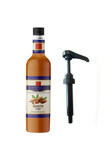 Simonelli Kahve ve Kokteyl Şurubu Acıbadem Aromalı 700 ML + Pompa