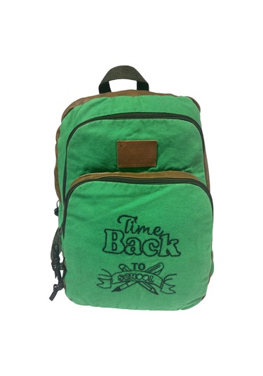 Kaliteli Siyah Vintage Salaş Baskılı Disayn Günlük Gezi Okul Sırt Çantası Revilla Bag 28x38cm Yeşil