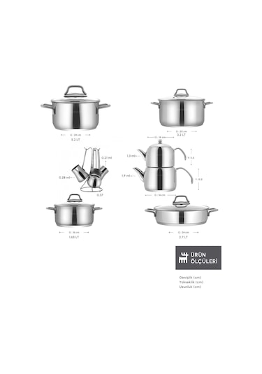 Karaca  Belgrad İndüksiyon Tabanlı 15 Parça Çelik Çeyiz Seti