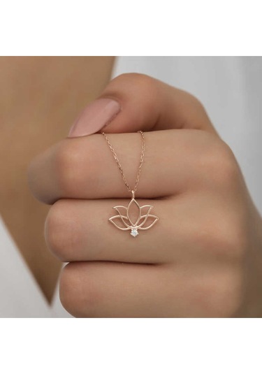 Casera's Gümüş Rose Lotus Çiçeği Kadın Kolye Csr2180929 Gümüş