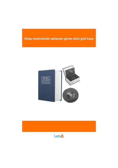 Gizli Kasa Kitap Görünümlü Dayanıklı Sözlük 1 Adet