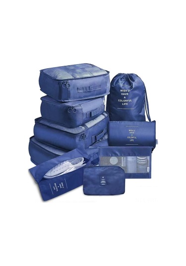 Hangfox Gri Seyahat Organizer Seti 9 Parça - Çanta İçin Giysi Ve Dijital Ürünleri Bölmeli Saklama Çantaları