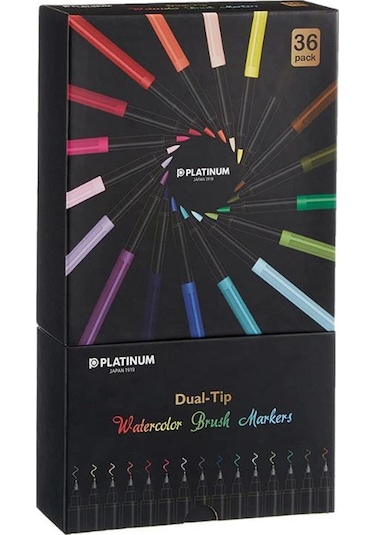 Platinum Cf A Özel Kutulu Çift Taraflı 36lı Fırça Kalem Çok Renkli