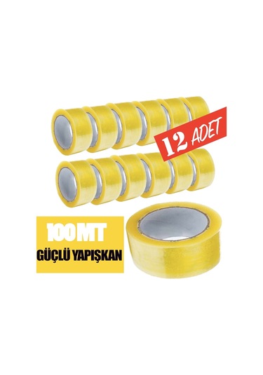 Bant Paket Bandı Koli Bandı 12 Adet 100 Mt 1312