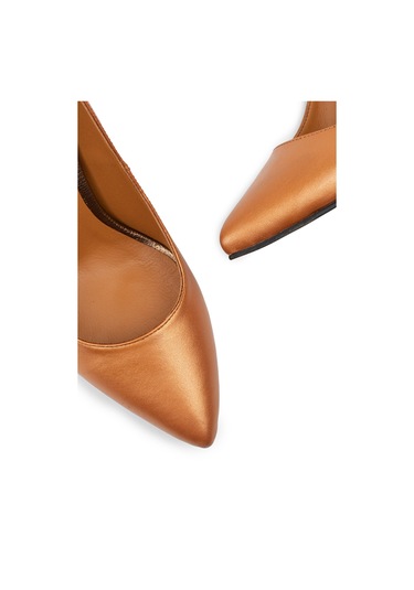 Deery Hakiki Deri Bronz Rengi Stiletto Kadın Topuklu Ayakkabı - D2029zbrnm01 Bronz