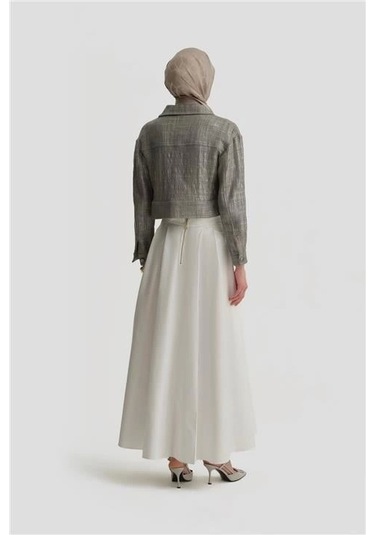 Armine Parlak Baskılı Tüvit Ceket 25y5900 Gri Gri