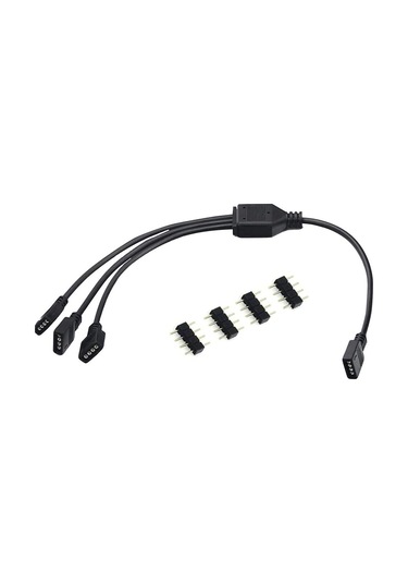 RGB Şerit 4 Pin LED Çoklayıcı Splitter Tek Kumanda 3 Çıkış Kablo