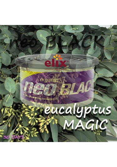 Elix Neo Black Metal Kutuda Ahşap Granüllere Emdirilmiş Özel Aromalı Koku - Okaliptus