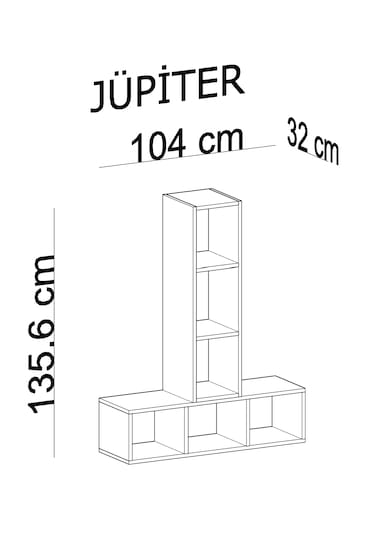 Yvz Home Jüpiter -1 Kitaplık Beyaz