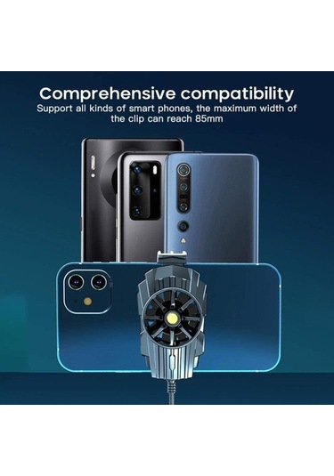 Muduan Telefon Soğutma Fanı Oyunu Android Ios Cellphone Için Radyatör 4.7 "-7.5" Tiktok Renkli Torpido Üstü Yok Ve8dtk