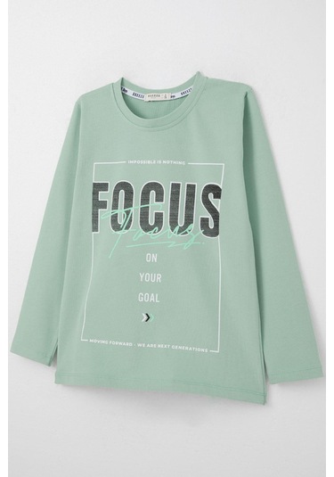 Breeze Erkek Çocuk Uzun Kollu Tişört Slogan Temalı Yazı Baskılı 6-12 Yaş, Su Yeşili Su Yeşili Breeze Erkek Çocuk Uzun Kollu Tişört Slogan Temalı Yazı Baskılı 6-12 Yaş, Su Yeşili Su Yeşili