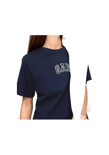 Gap V-frch Logo Tee Dress Kadın Elbıse Lacivert
