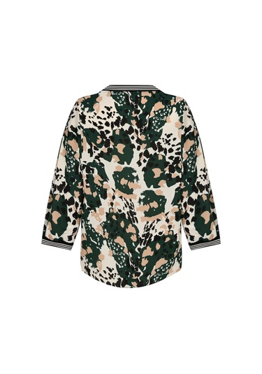 Kadın Leopar Desenli Bluz Frn1106 Yeşil