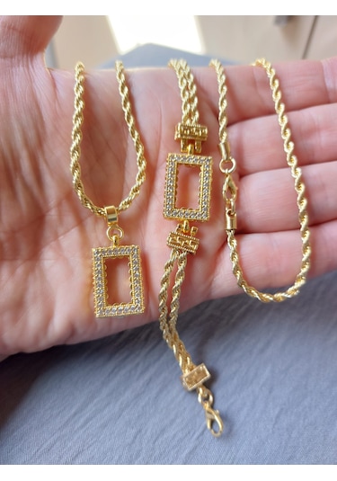 Gram Künye Bileklik Kolye Takım 24ayar Altın Kapmama