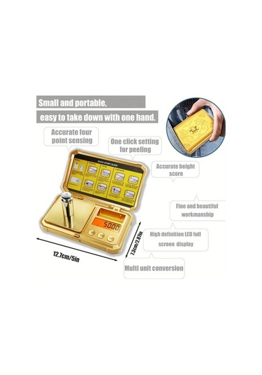Fastbuy Altın P1834 Yüksek Hassasiyetli 200g 0.01g Mini Dijital Cep Tartısı Mutfak Takı Ölçümü Altın