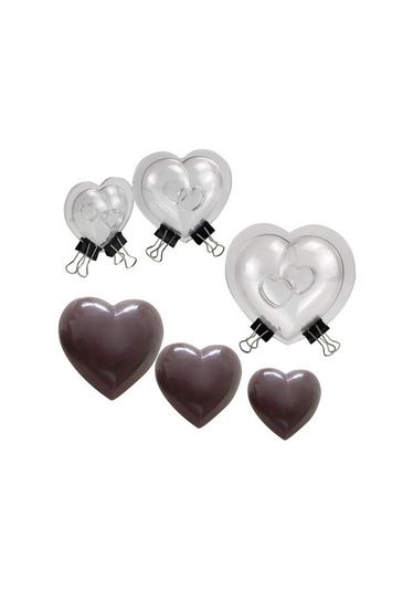 3 Precie Dıy Kek 3d Kalp Çikolata Kalıp Dekorasyon Polikarbonat Çikolata Kalıp Pişirme Şeker Şekerleme Aracı Kek Kalıpları Altın