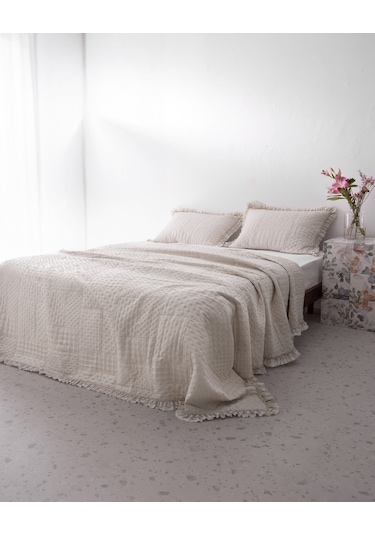 Madame Coco Medus Çift Kişilik Yatak Örtüsü - Bej Ekru