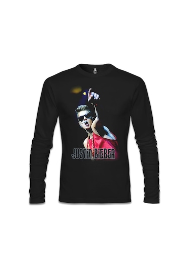 Justin Bieber Siyah Erkek Sweatshirt