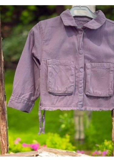 Kız Bebek Pamuklu İnce Dokulu Ceket-15123 Lila