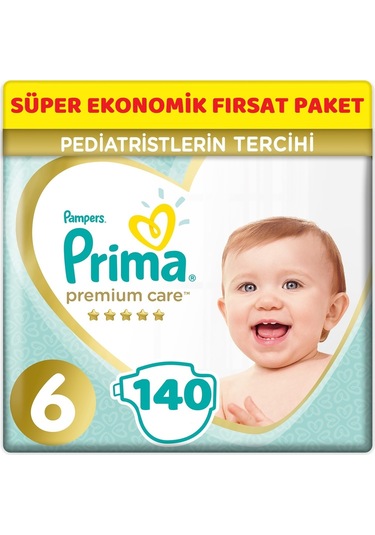 Prima Premium Care Bebek Bezi Beden:6 (13+Kg) Extra Large 140 Ade