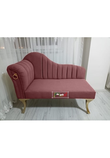 Yeni Model Ultra Lüks Alda Çizgili Josefin Bench Puf 120 Cm Yeşil