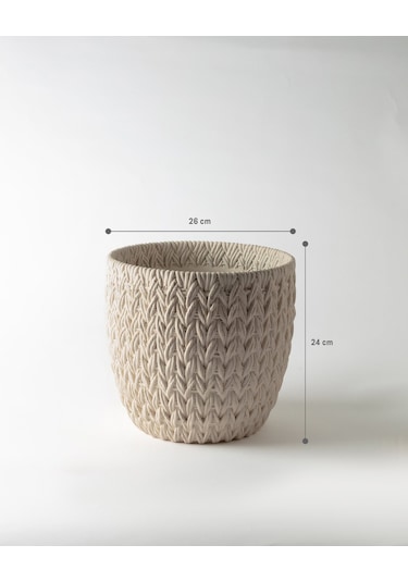 Dolly Saksı - Ekru - 26 Cm 8684427125182 Diğer