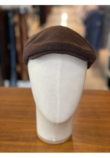 İngiliz London Model Kaşe Kumaş Kasket Şapka Kahverengi