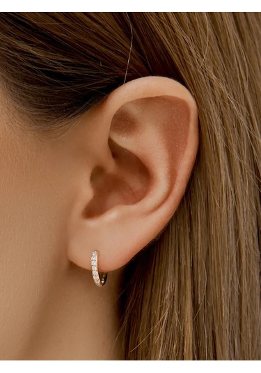 Zoloto Russkih Tek Küpe Kliker Gümüş 925 Altın Kaplama 8 Mm 26753431 Diğer