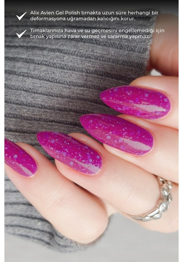 Alix Avien Işıltılı Fuşya Pembe Kalıcı Oje 73-yoğun Renk Veren Jel Oje 12 Ml-nail Uv Gel Polish 73