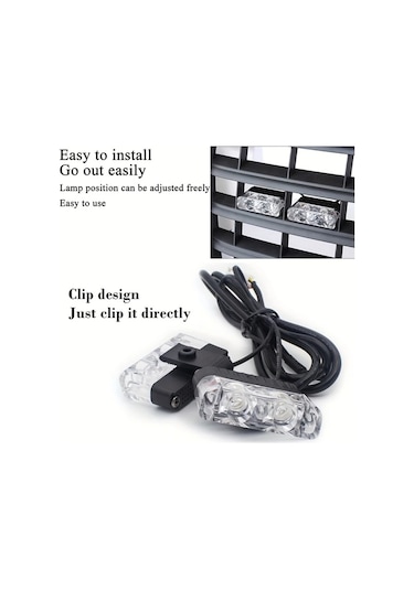 Xuweiwei 8 Adet 16led Kablosuz Uzaktan Kumandalı Sarı Araba Işıkları Kamyonlar Arabalar Vanlar İçin 12v Ön Gövde Lambaları