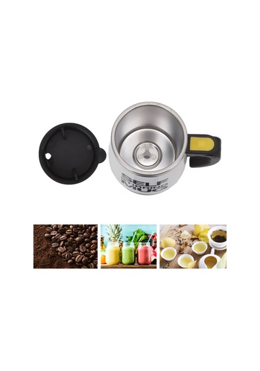 Geeroyoo Stainless Steel Otomatik Karıştırıcı Kupa - 400ml, Sessiz Teknoloji, Kahve/çay/protein İçin, Ev/ofis/seyahat Uygun, Siyah Pil Dahil Değil Siyah