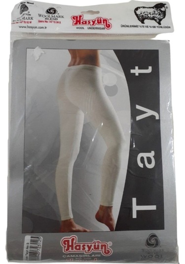 Kadın Likralı Ekru Yün Tayt 306 001